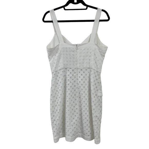 NWT Adelyn Rae Sleeveless White Mini Dress with Lattice Overlay Medium - Picture 8 of 9
